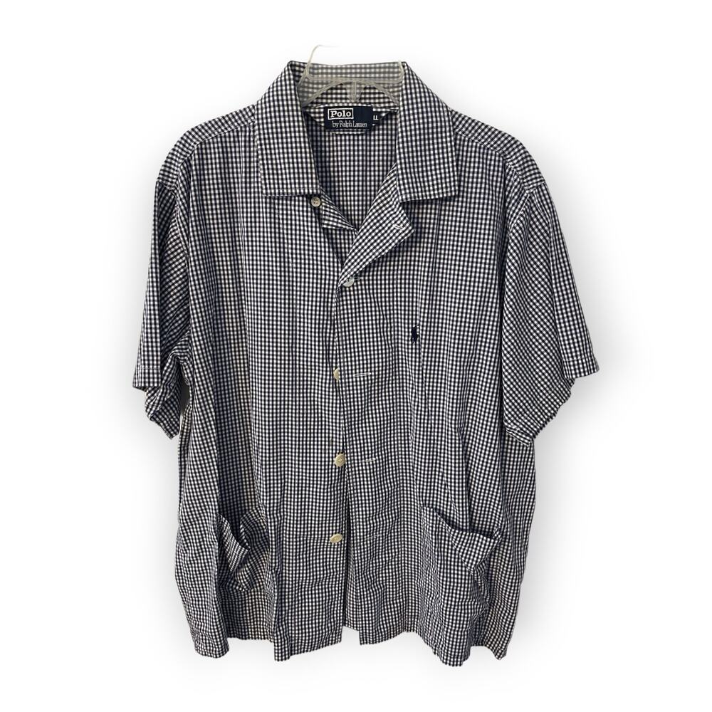 Polo Ralph Lauren Gingham Blouse Sz L EUC
